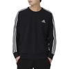 Adidas Solid Color Logo Print Three-Stripe Crewneck Sweatshirt Men Tops Navy GK9079