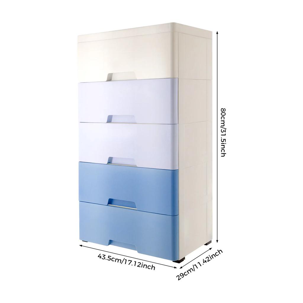 Mobile Armadietto Organizzatore a 5 Cassetti Piccolo con Ruote, Contenitore Portatile per Camera da Letto, Lavanderia e Cameretta dei Bambini
