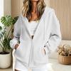 Women's Long Sleeve Zip Up Hoodie with Front Pockets Casual Sweatshirt
