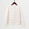 Nouvelle veste en duvet femme doublure légère et fine col court sans col manches longues porter chaud col rond fin léger haut