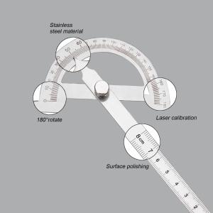Stainless Steel Protractor 0-180 Degree Inclinometer Protractor Goniometer Angle Finder Measuring Device Ruler