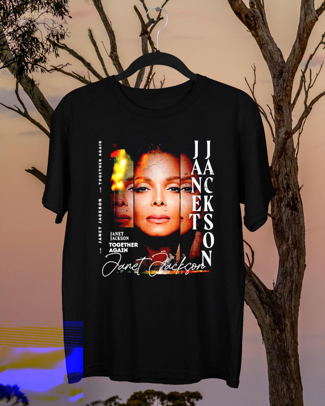 2023 Tour Janet Jackson Together Again Tour Heavy Cotton Black Tee Shirt CM450 Unisex T-Shirt S