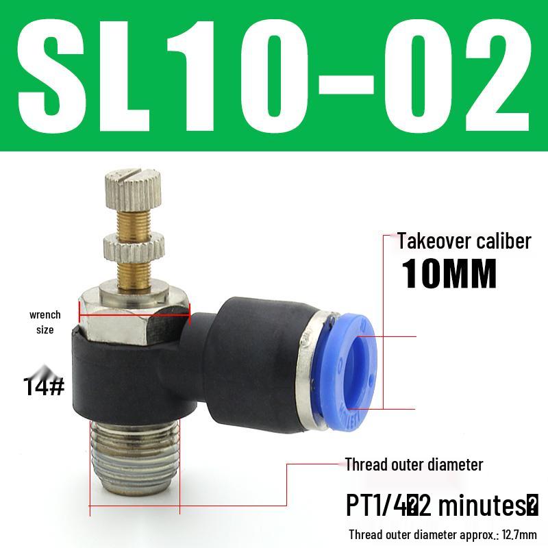 Air Tube Speed Control Connector JSC8-02 Throttle Valve SL6-M5/4/10-01-02