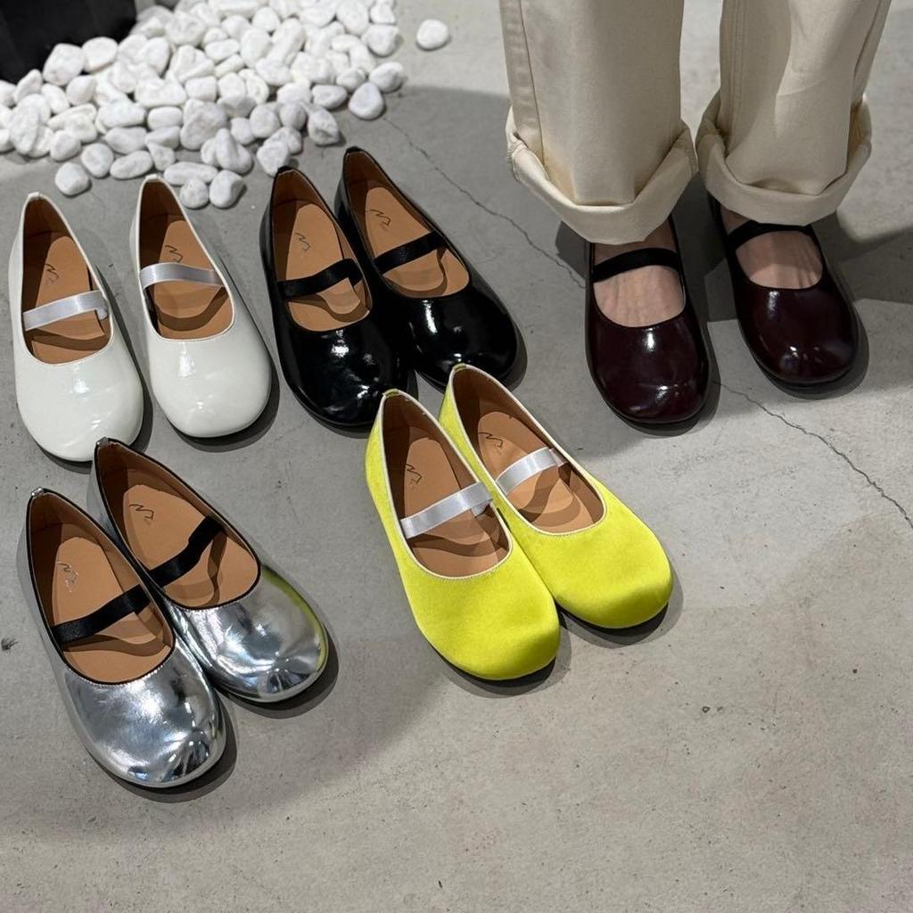 Fashion IPPEUM Women Mary Janes PU Leather Round Toe Ballet Flats Shoes