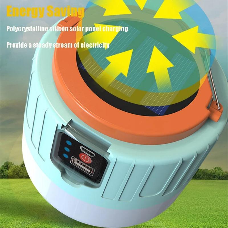 2PCS přenosná vysoce výkonná LED svítilna Campingové vybavení Solární nabíjecí lucerna USB žárovka Camping Stan Lampa Osvětlení Vodotěsné