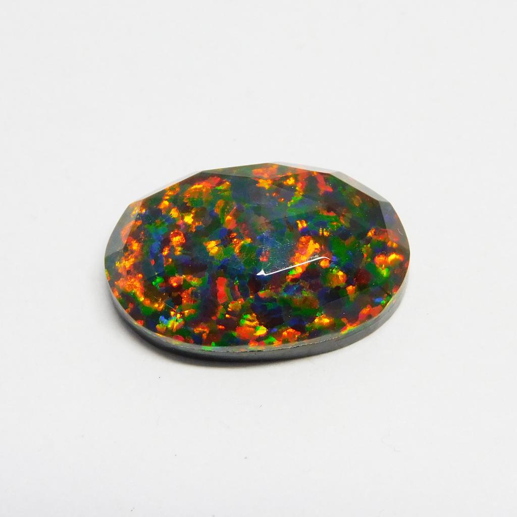 Lab-Created Opal Loose Gemstone Doublet Multi Color 6.35 ct Oval Cut for Jewelry Making and Crafts