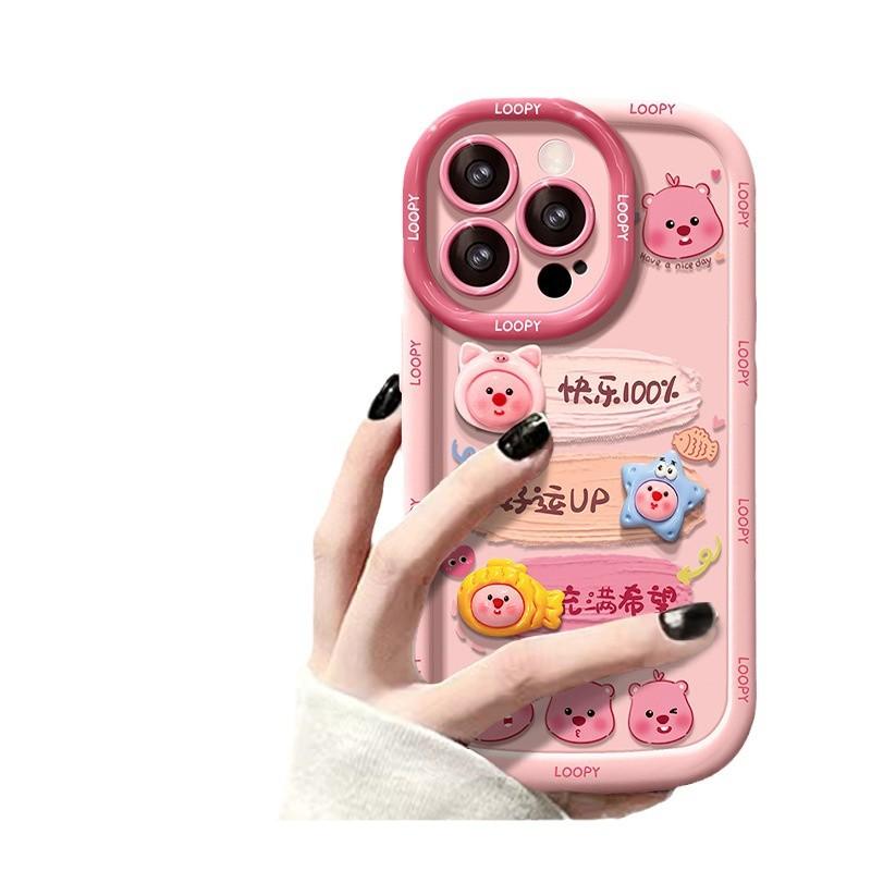 

Applicable To Apple 15promax Puff Mobile Case IPhone 14 Pink 13 Women s 12 Cartoon 16 iPhone 6s Plus