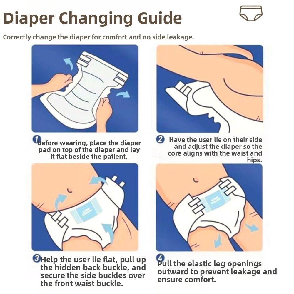 Anti-Side Leakage Washable Diaper Antibacterial Incontinence Underwear Elderly Care