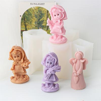 3D Angyal Lány Gyertya Szilikon Forma DIY Aranyos Lányok Szobor Gipsz Gyanta Szappan Gyanta Öntőforma Lakásdekoráció Kézműves Ajándékok