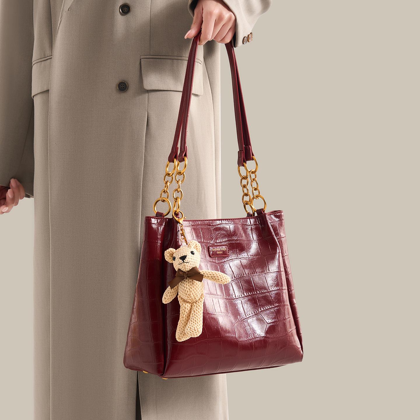 Весенняя Сумка Женская Простой Стиль Наплечная Сумка-Тоут Большая Вместимость Универсальная Модная Сумка Женская