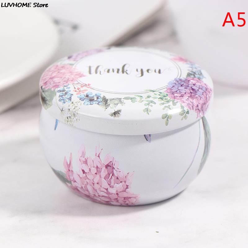 Retro Luxury Candle Jars Holder Storage Case Empty Tin Box Round Container with Lid Small Diy Candle Making Wedding Sweet Gifts