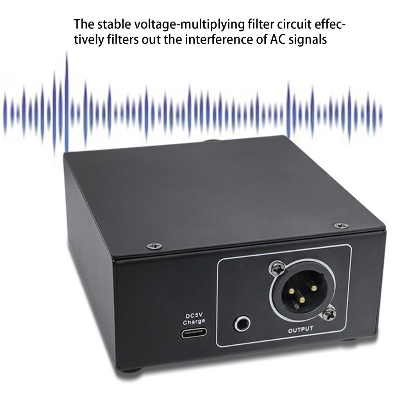 Professional 48V Power Adapter and XLR Cable Set Battery Led Light for Studio Recording