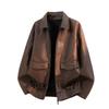 Locomotive men's leather jacket American retro pu leather hard loose street trend casual jacket leather jacket men