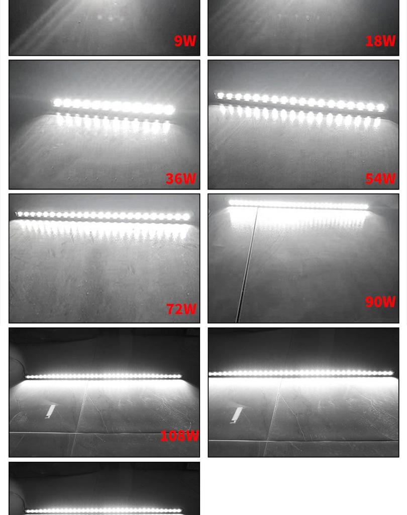 Car LED Ultra-thin Single Row 9W Work Light for Off-road Vehicle Roof & Fog Light Modification