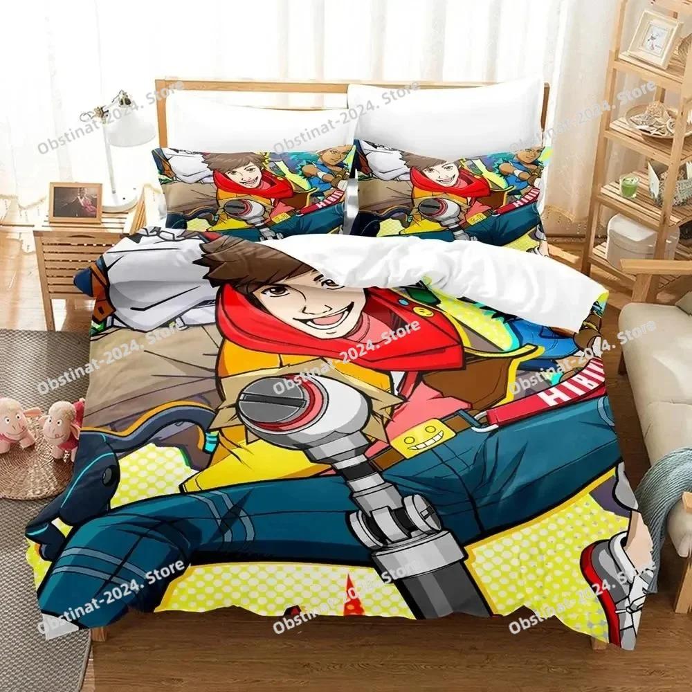 Anime Game Hi-Fi Rush Bedding Set Printed Bed Set With Pillowcase Bed Duvet Cover Soft Single Double Queen Super King Size