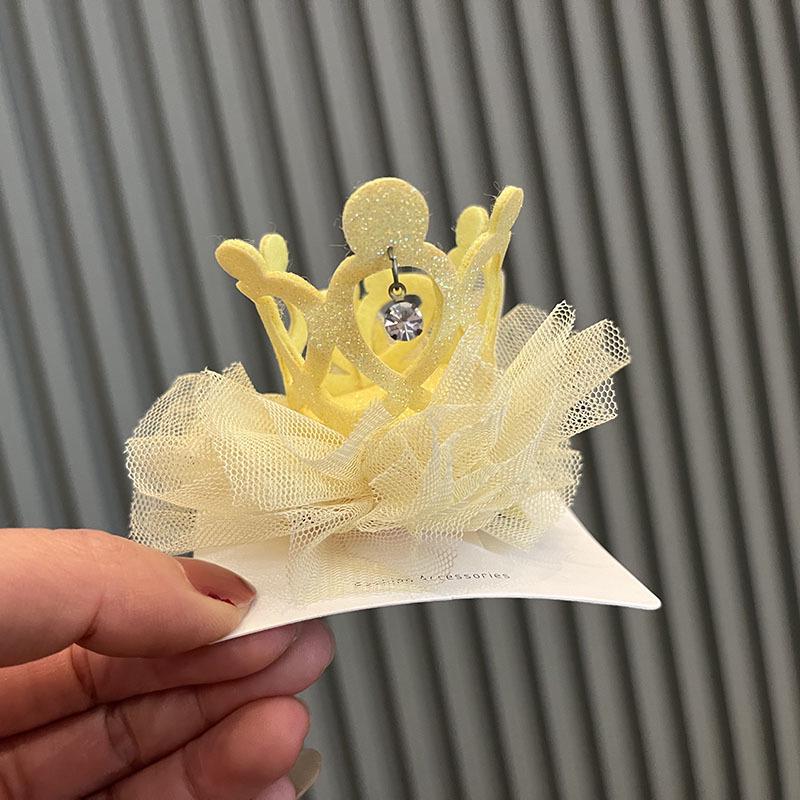 Children's Rhinestone Crown Hair Clips - Korean Style Princess Birthday Accessory