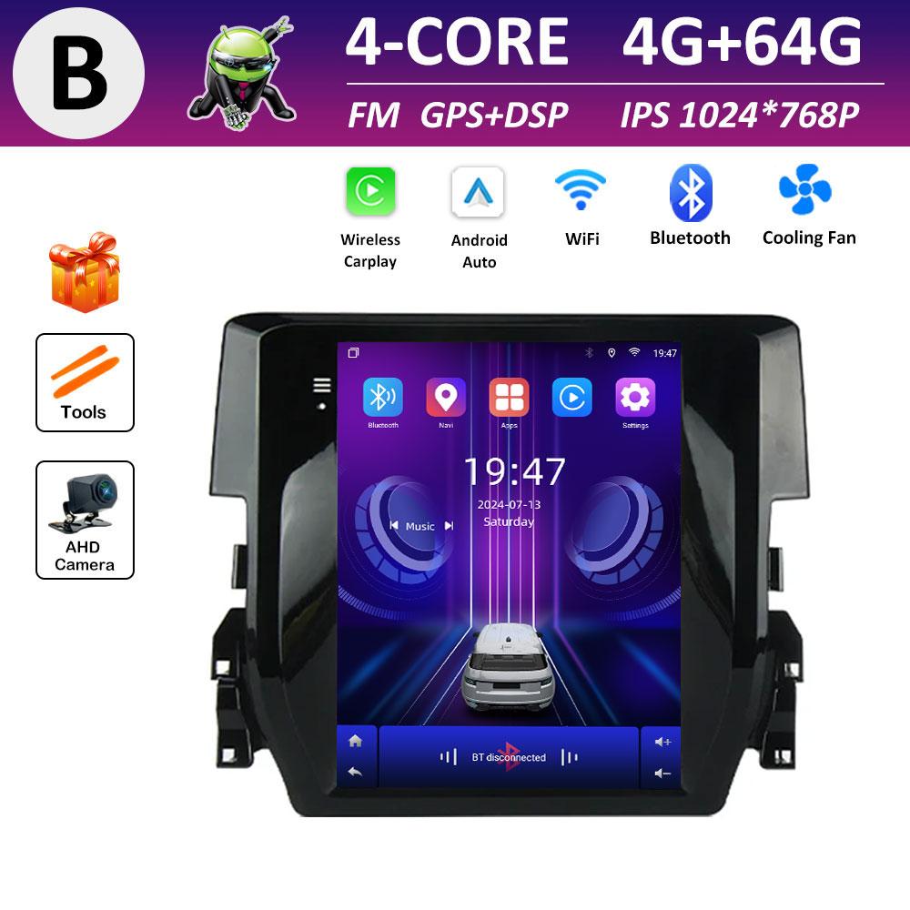 Android Intelligent System Bluetooth for Honda Civic 10 FC FK 2015 2016 2017 - 2020 IPS Touch Screen DSP Stereo Accessories WIFI