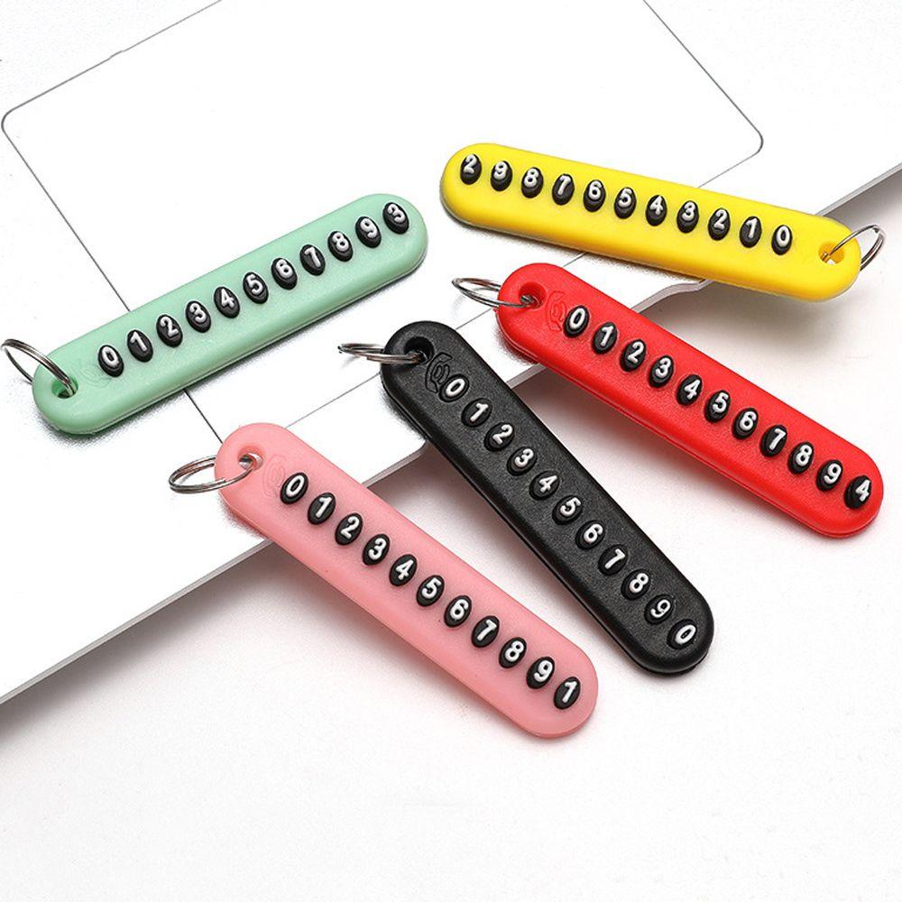 Portable Ornament Phone Number Key Ring Anti-lost Key Chain Key Pendant Phone Number Plate Card