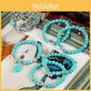 Handmade Geometric Style Turquoise Bracelet Set For Ladies