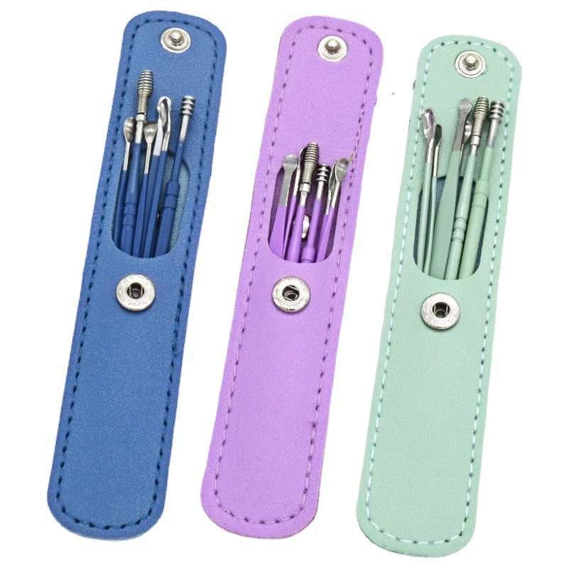 6Pcs/set Ear Wax Pickers Earpick Wax Remover Stainless Steel Piercing Kit Earwax Curette Spoon Care Ear Clean Toolear Cleaner