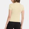 Calvin Klein Solid Color Stand Collar Pullover Short Sleeve T-Shirt Women Tops Beige J20J223148-LFU