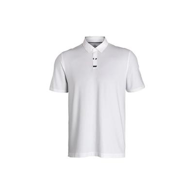 Tour Tipps Solide Verbundene Knopfleiste Golf Poloshirt Herren Poloshirts Weiß 1381928-100