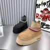 Women's Fashion Woolen Mouth Lightweight Thick Sole Winter Warm Snow Boots Fur One Non-slip Casual Sports Cotton Boots