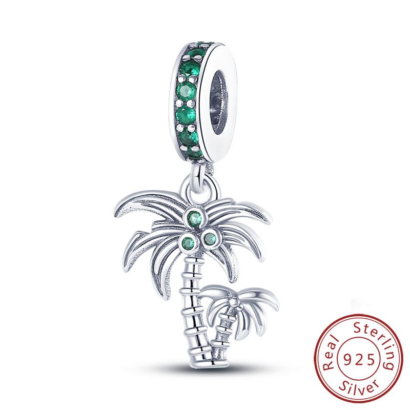 New Copper Charms Beads Pendants Summer Ocean Turtle Beach Fruit Shell Blue Charm For Women Bracelet Jewelry Gift