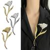 Women Brooch Sparkling Rhinestones Flower Leaf Shape Lapel Pin Suits Coats Bags Scarves Badge Versatile Accessory