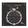 Class of 2026 Gift Compass Natural Stone Bracelet for Women Stainless Steel Beaded Healing Jewelry Waterproof Inspirational Gift