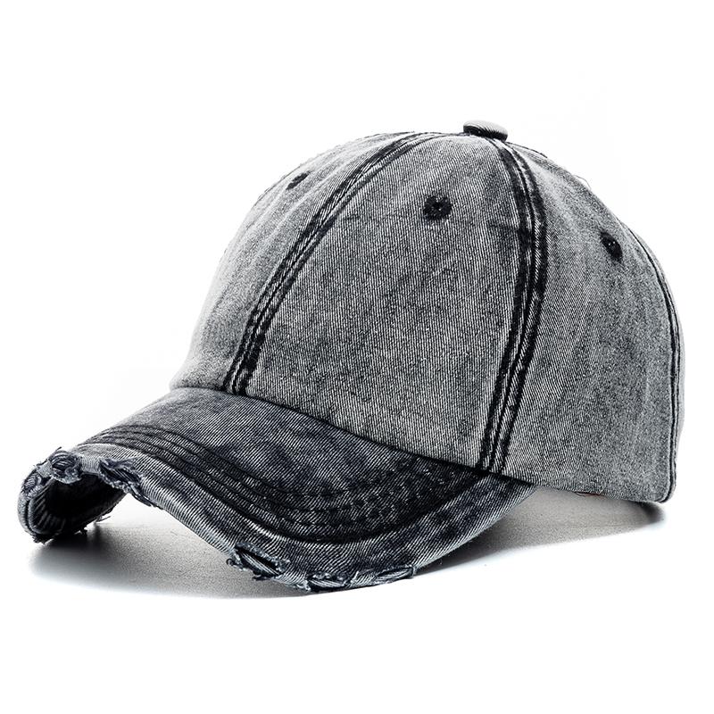 Casquette de Baseball unisexe en coton délavé, de haute qualité, en Denim uni, ajustable, décontractée, pour l'extérieur, Streetwear, à la mode, nouvelle collection