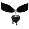 Goth Creative Acrylic Heart-shaped Blood Dripping Pendant Temperament Velvet Necklace for Women Men Halloween Party Jewelry Gift