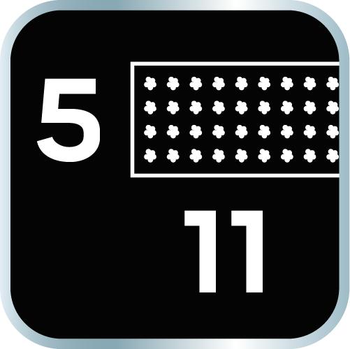 Wire brush, brass wire, 5x11 rows