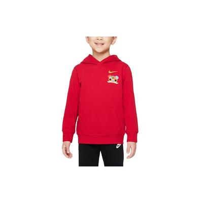 Kids Tiger Head Logo Print Hooded Sweatshirt Kids Sweatshirt Red DR9699-687