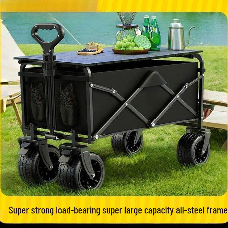 Extra Large Folding Outdoor Camping Handcart with Drawbar