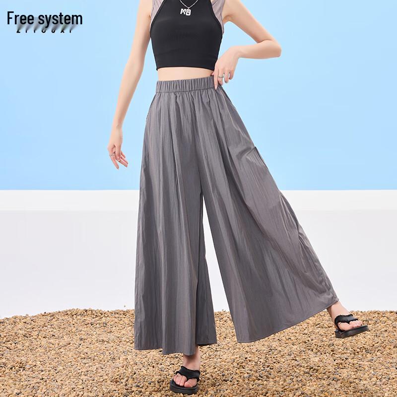 

Women s High-Waist Slimming Ice Silk A-Line Skort Pants M