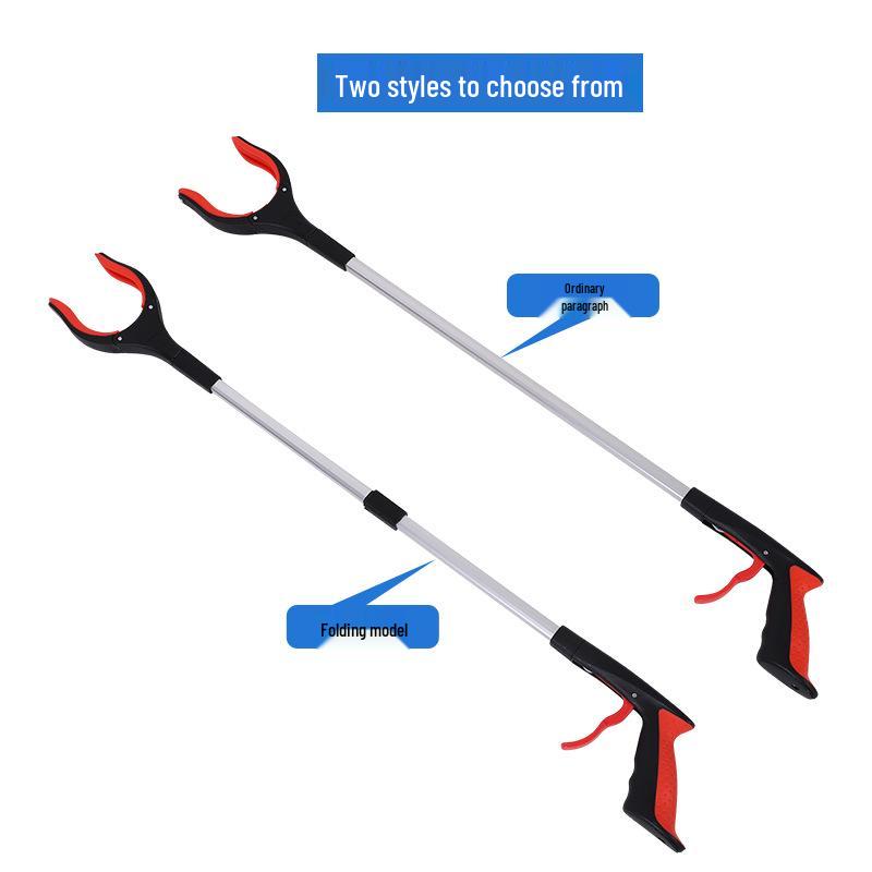 Durable Aluminum Folding Trash Picker with Magnetic Ring - Lightweight, Portable, Outdoor Hygiene Clip