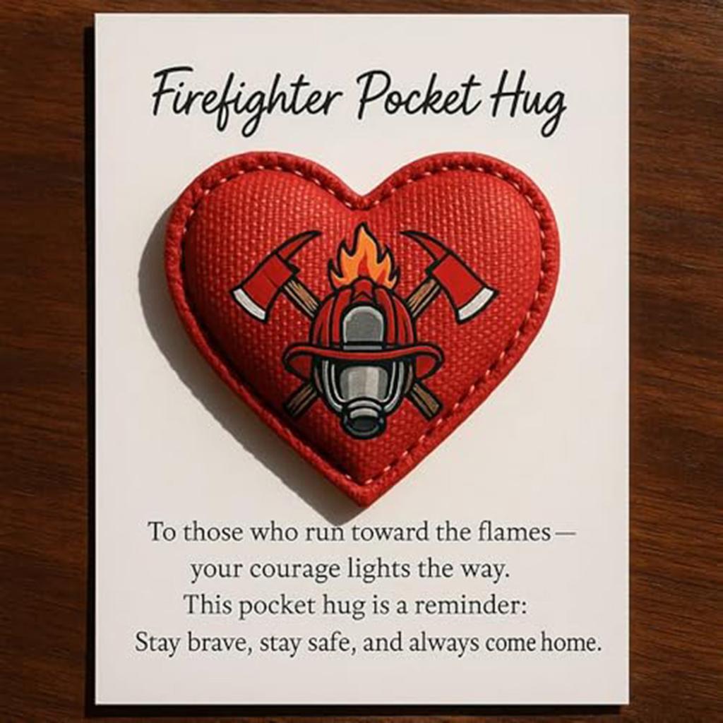 Pocket With Gift Card, Heart Pocket , Appreciation Of Gratitude, , For Firefighters,