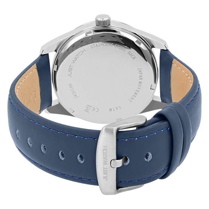 Montre homme - Julian - cadran bleu - bracelet cuir 22 mm - boîtier 42 mm