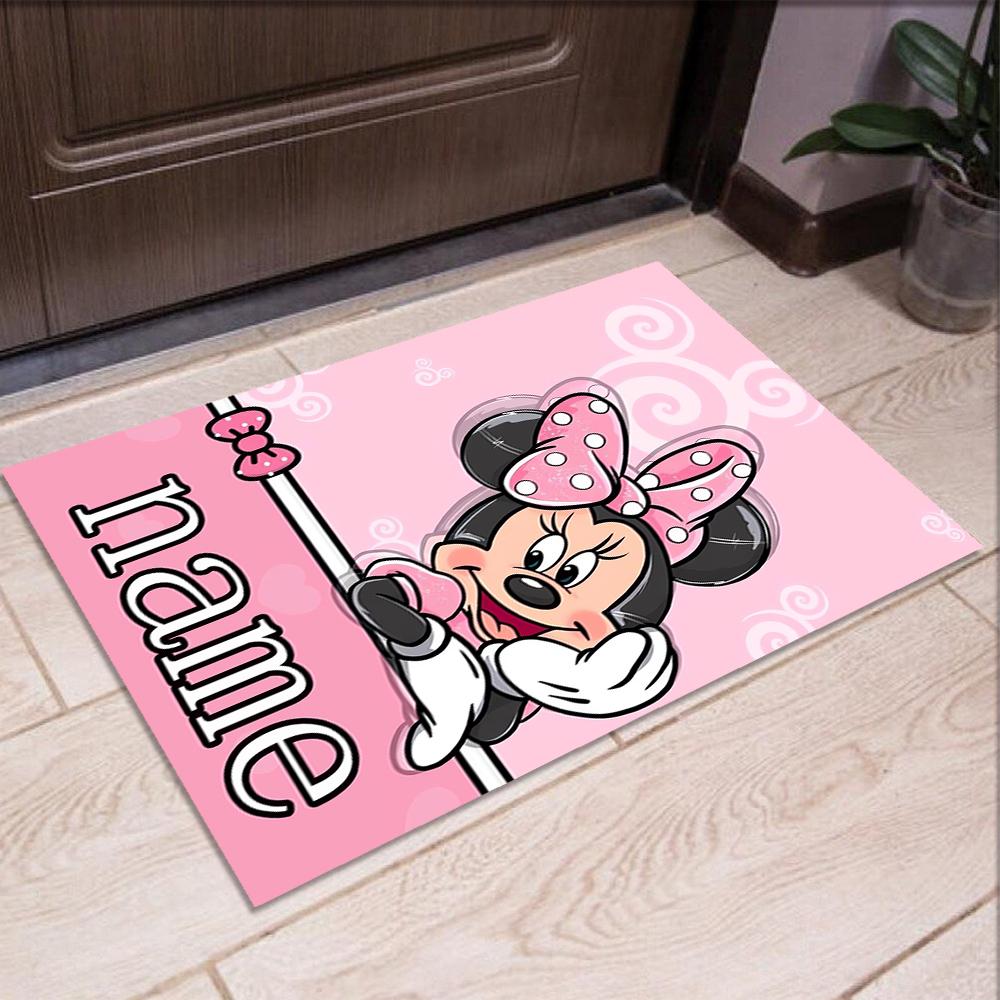 Custom Name Minnie Printed Carpet,Rug for Office Chair Living Room Bedroom Kitchen Room Decor Gifts.