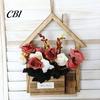 Holz Wandvase Pflanzgefäß, Kreativer Hängender Blumentopf Korb für Zimmerpflanzen Montiert Künstliche Blumen, Rustikales Dekor Wohnzimmer Balkon Dekoration Boho
