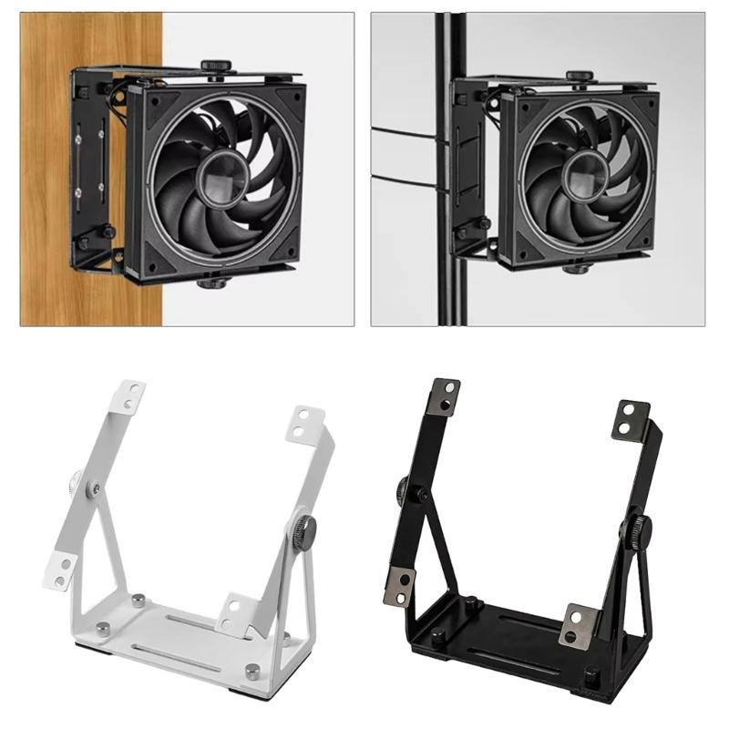 Adjustable Automotive Fan Mount Corrosion Resistant Metal Bracket 360 Degree Rotation Easy Installation Car Cooling Accessory