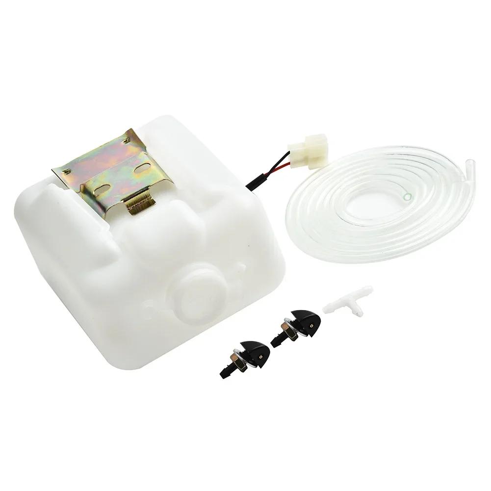 2Pin Car Windshield Washer Reservoir Bottle Tank With 12V Pump Hose And Jet Wiper System Reservoir Kit Clean Tools Accessories