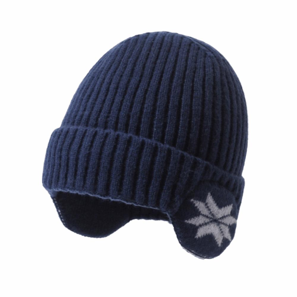 

Insulated Warm Knit Cap Thermal Ear Protection Hat Universal Fit Fleece Knitted Hat Winter Cycling темно-синього кольору