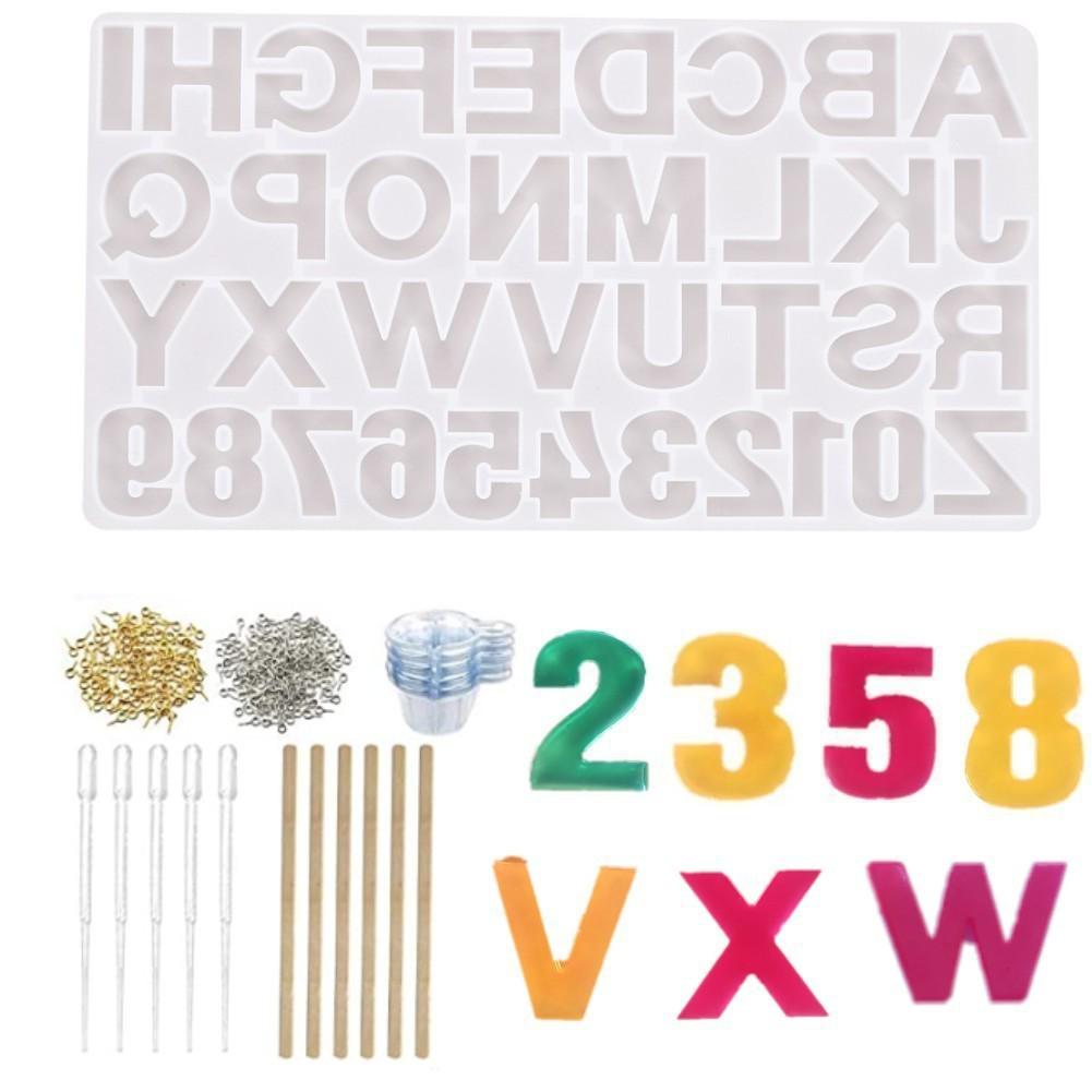 DIY Epoxy Resin Crystal Letter Silicone Set for Key Pendant Crafting