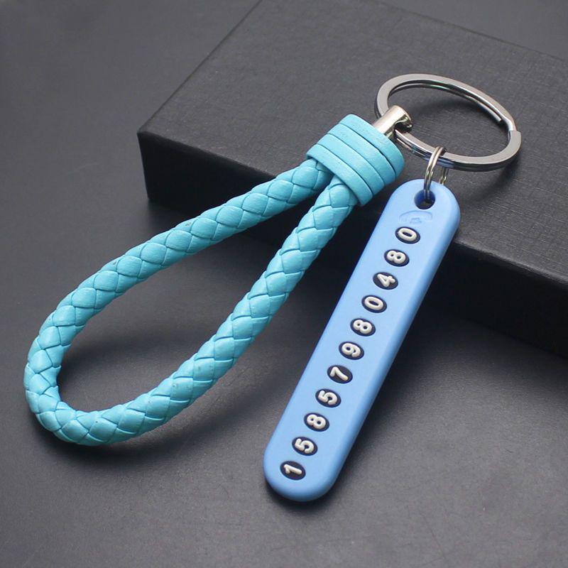 Handmade Braided Leather Car Keychain: PU Leather Pendant for Men & Women