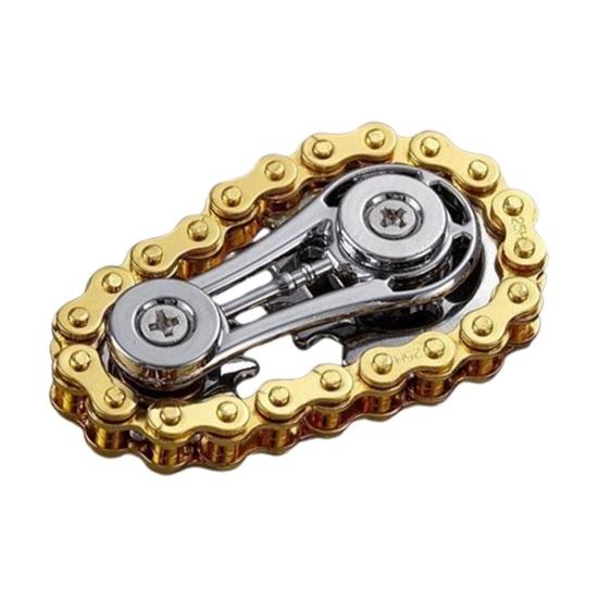 Gear Chain Fidget Spinner Toy Stress Anxiety Relief Zinc Alloy Gear Fingertip Toy Home Office Worker Relaxation Spinning Gear Chain Desk Toy