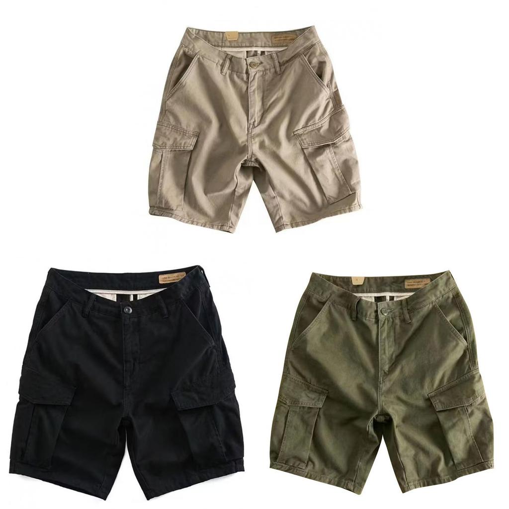Mens Cargo Shorts With Breathable Cotton Fabric For Summer Casual Wear
