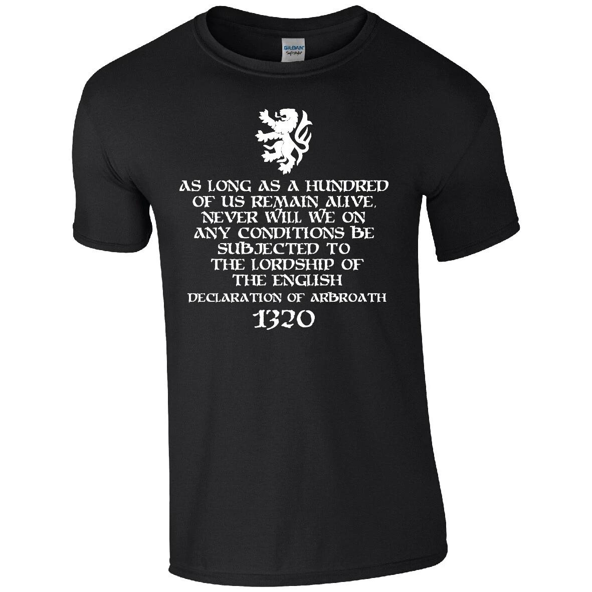 Declaration of Arbroath T-Shirt B White/Black Print Scottish Independence SNP S