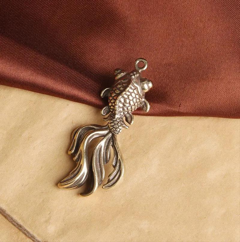 Brass Fish Keychain Antique  Fish Car Keychain Accessories Pendant Ornament